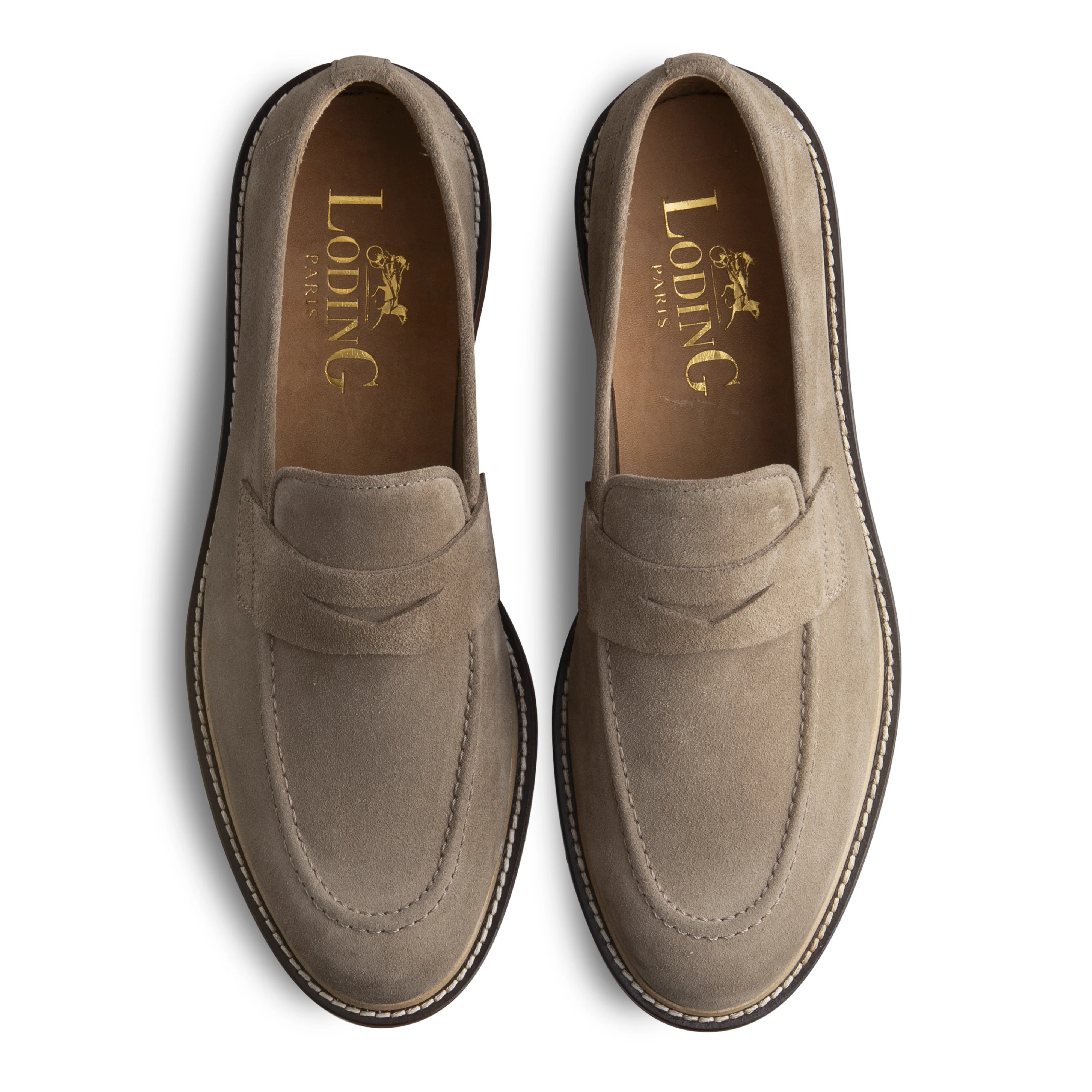 Mocassin d'été velours beige pour homme Lenno 703