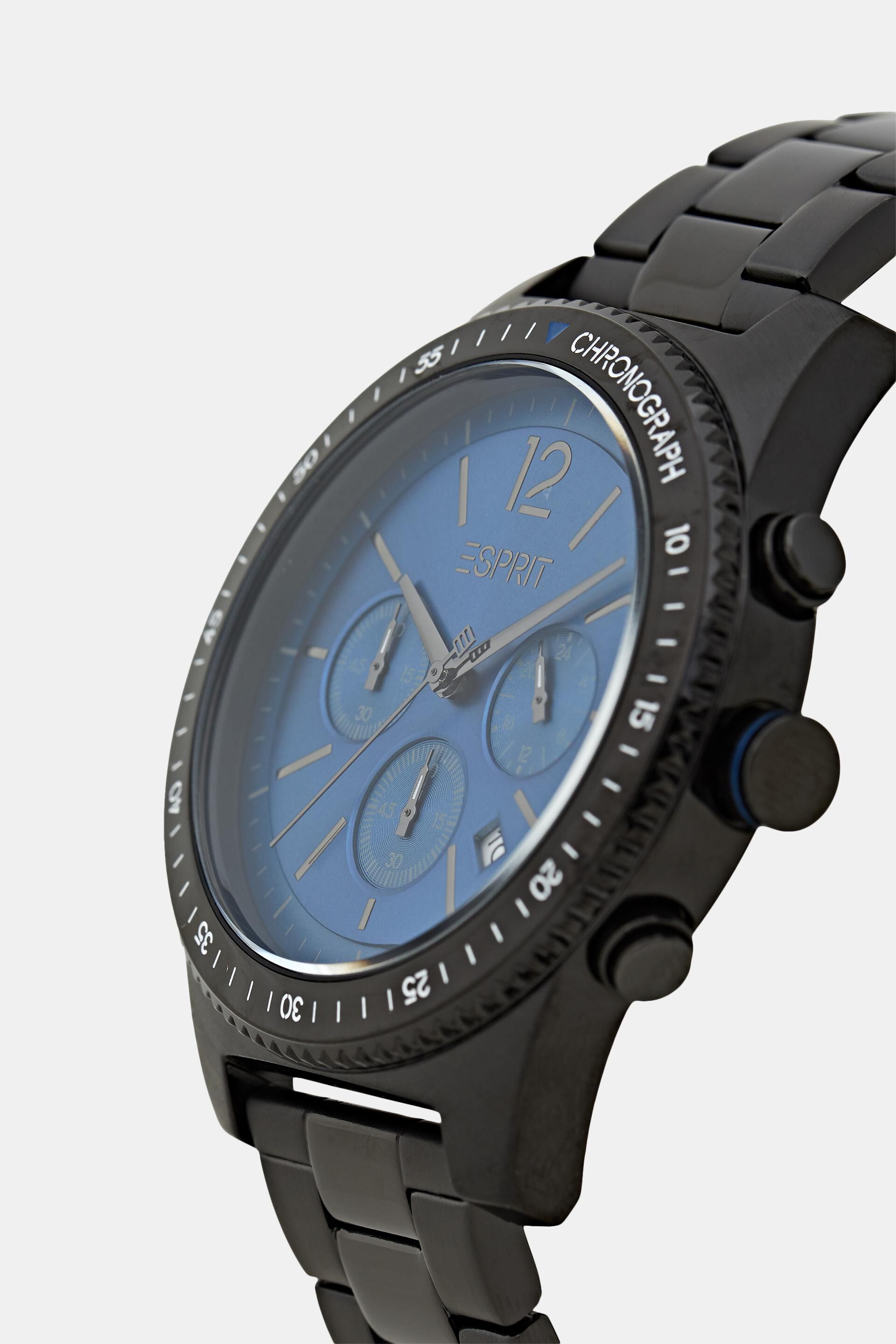 Chronographe en inox à bracelet à maillons