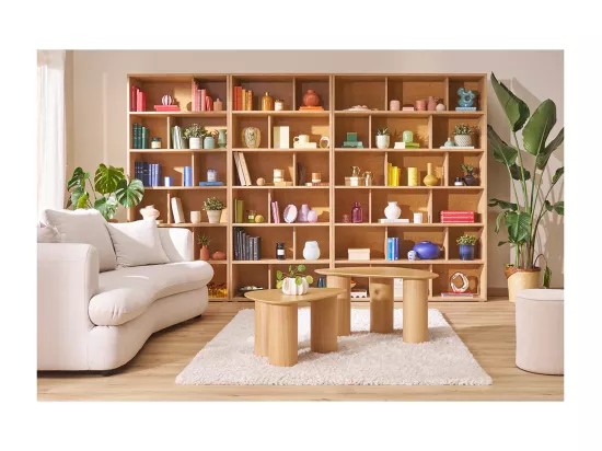 Bibliothèque scandinave finition bois clair chêne L140 cm EPURE
