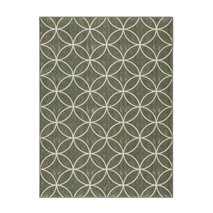 Geometrisch buitenkleed - Faro Ripple Groen/Wit