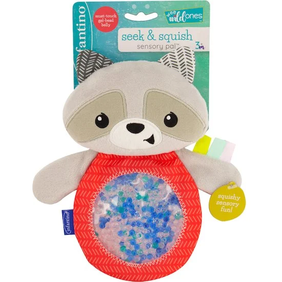 Doudou raton laveur sensoriel   Beige        de               Infantino