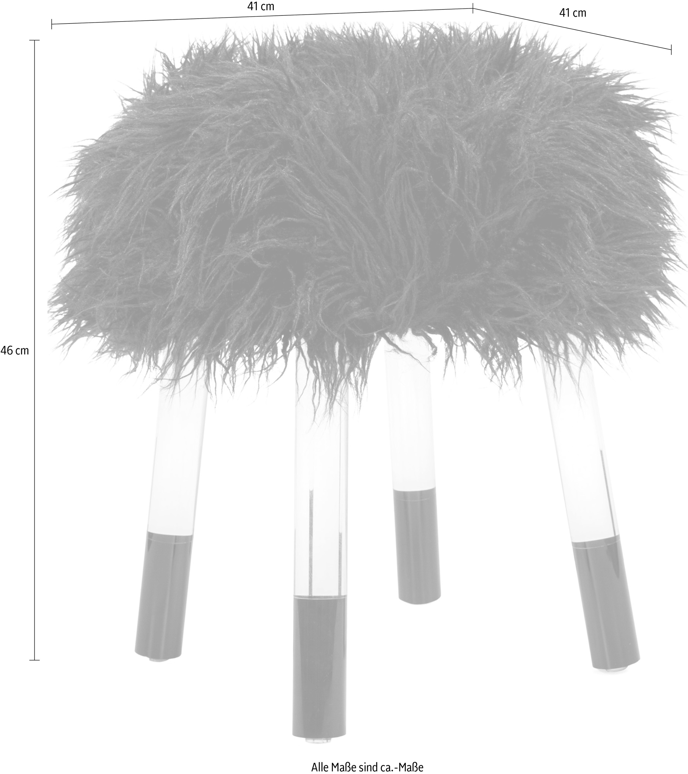 Kayoom Sitzhocker »Fellhocker Laika 110, stilvoller Hocker mit Kunstfell, runde Form« 1 Stk. tlg. bequem, elegant, modern, runde Form, runde Form