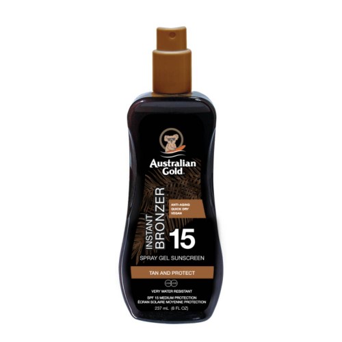 Australian Gold Instant Bronzer Spray Gel Sunscreen SPF15 237ml