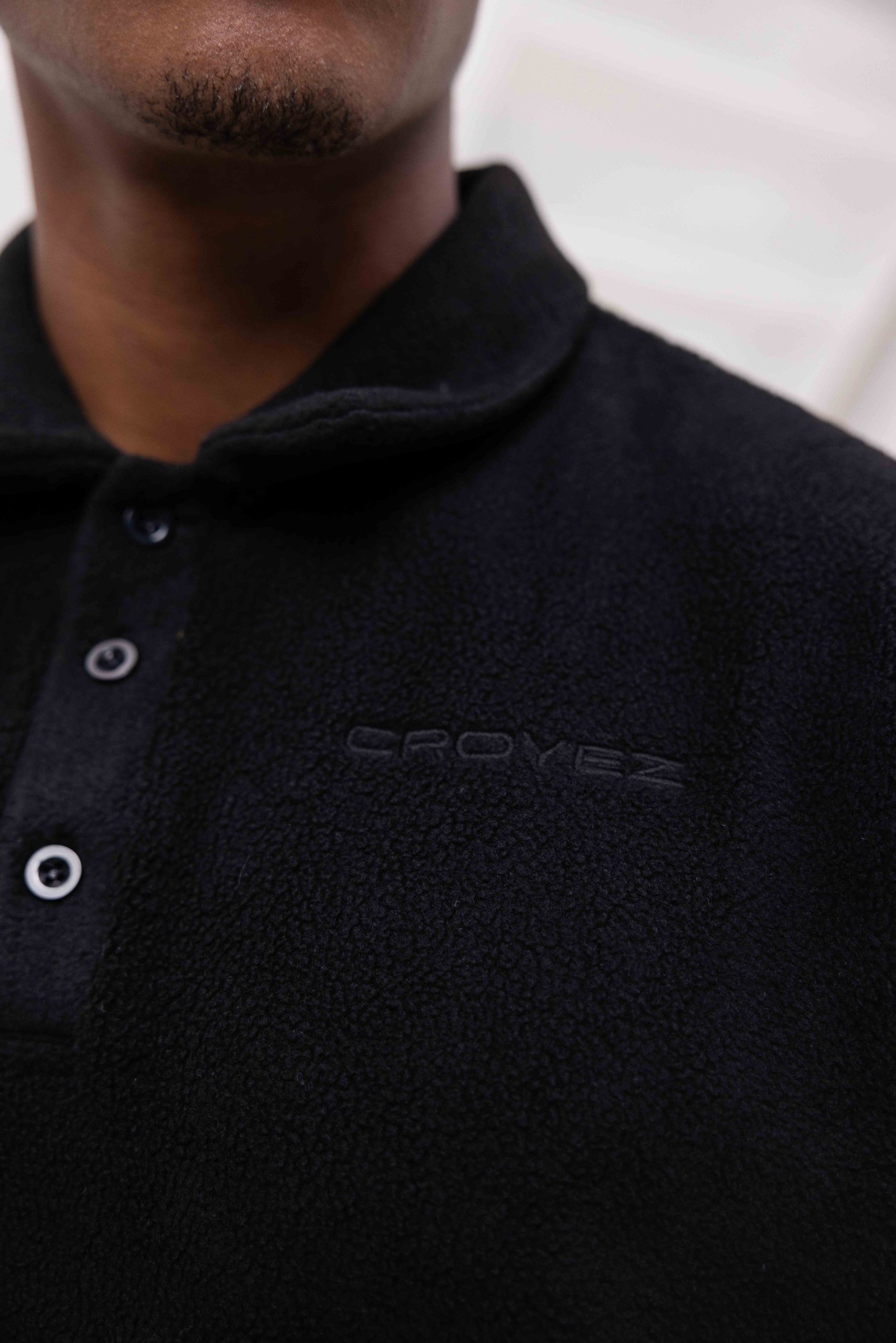 Croyez Fleece Polo Sweater Heren Zwart
