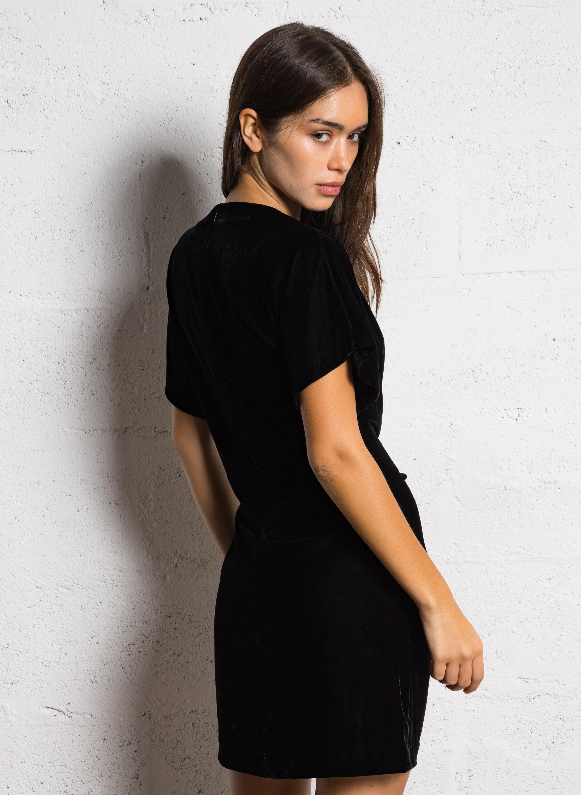 MIRAGE - Robe courte en velours | Noir