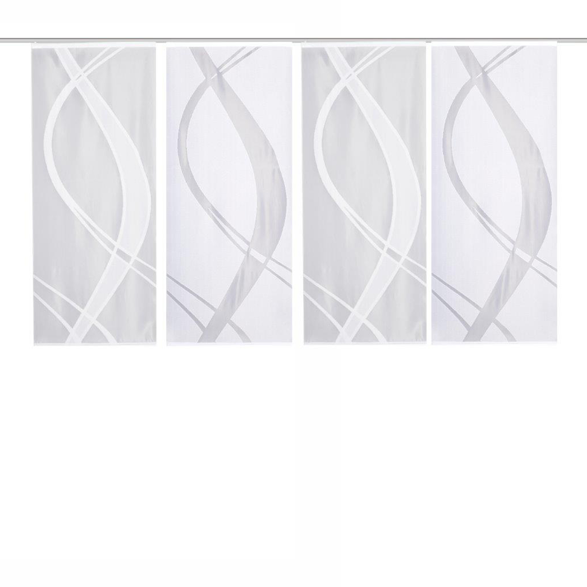 4-teiliges Schiebevorhang-Set TIBASO - transparent-weiß - je 57x145 cm