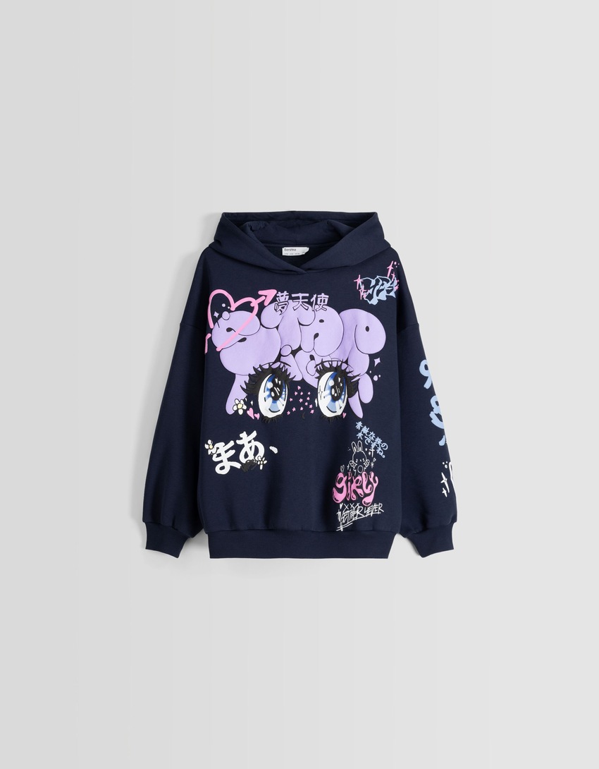 Moletom com capuz estampado