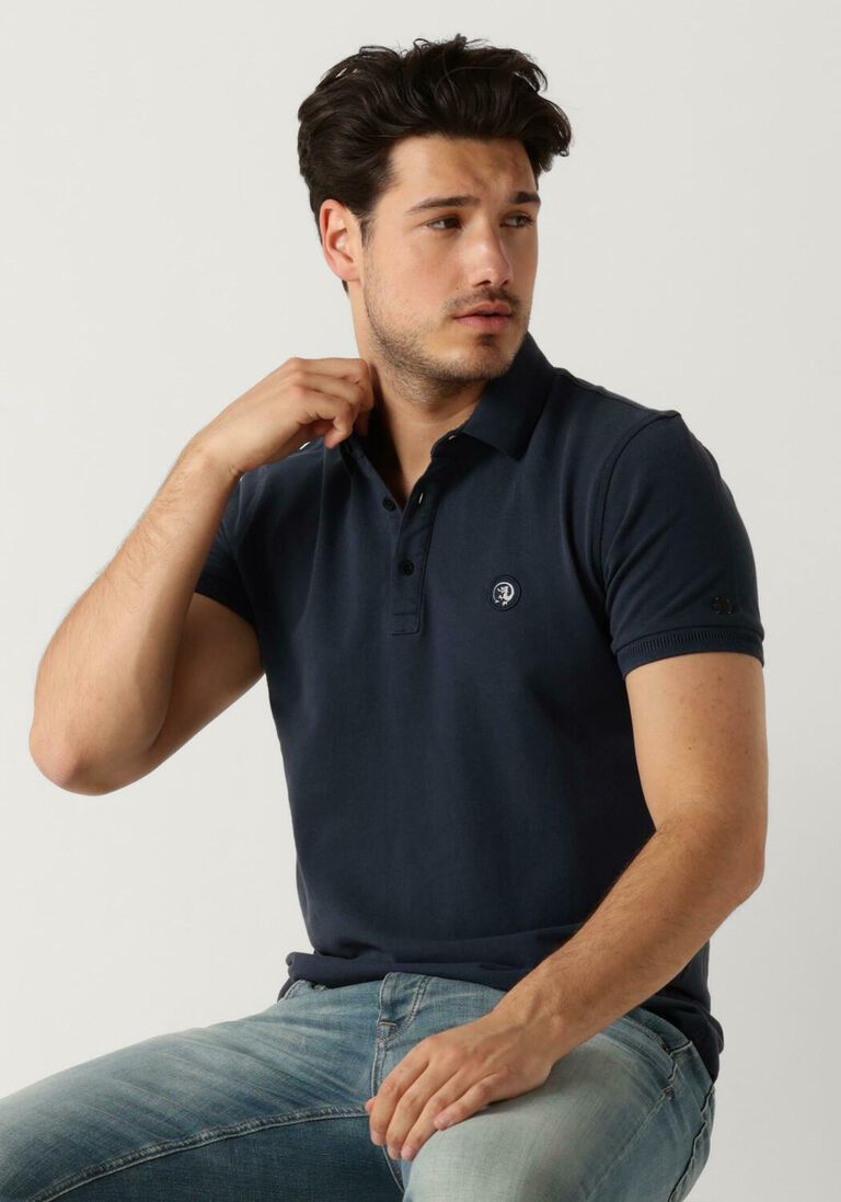 CAST IRON donkerblauwe cast iron polo short sleeve polo organix cotton pique essential