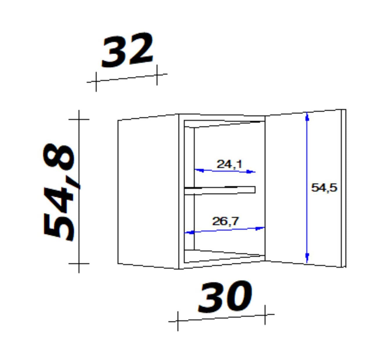 Oberschrank Neo Weiß 30cm