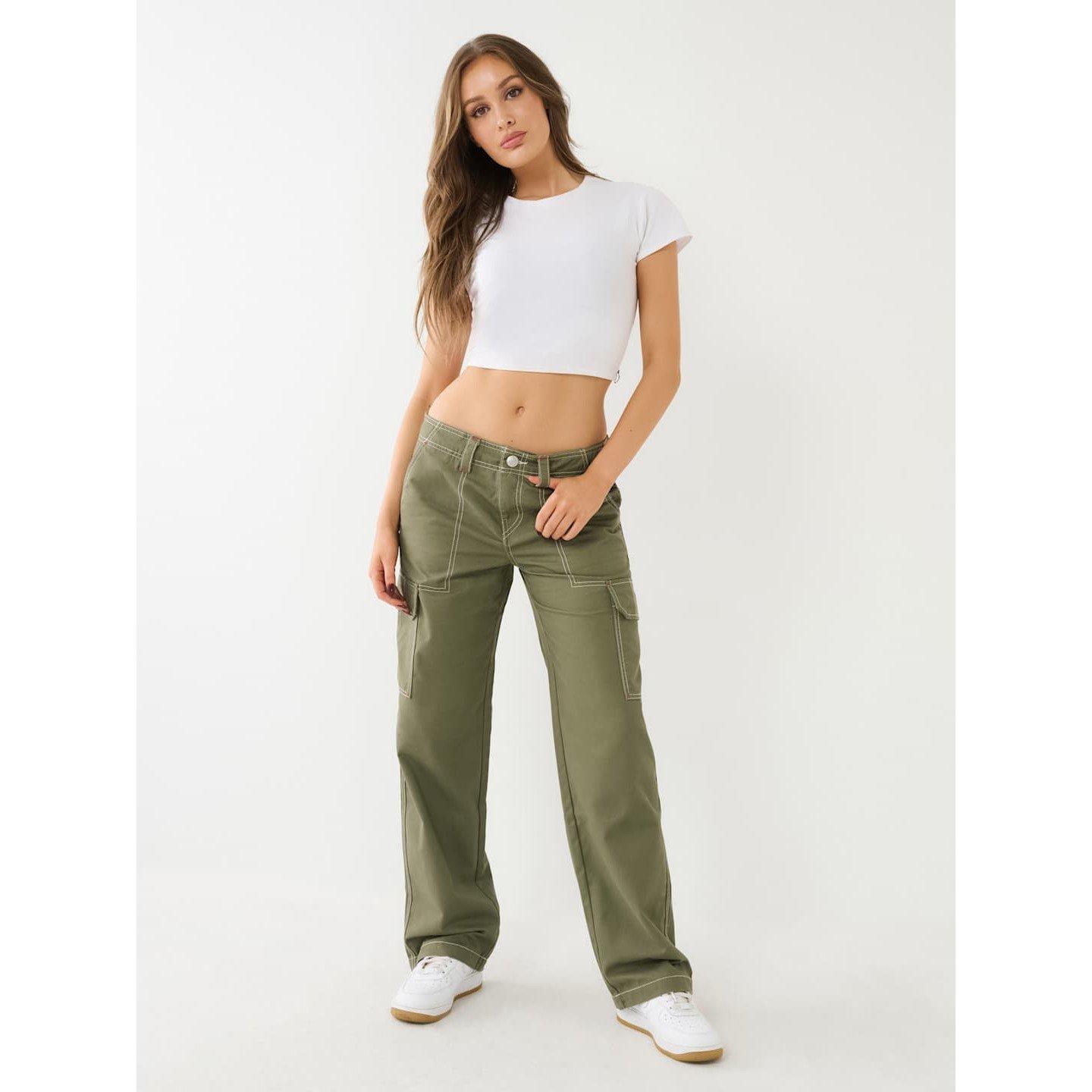 True Religion TR Military Oversized Cargo Trousers Womens