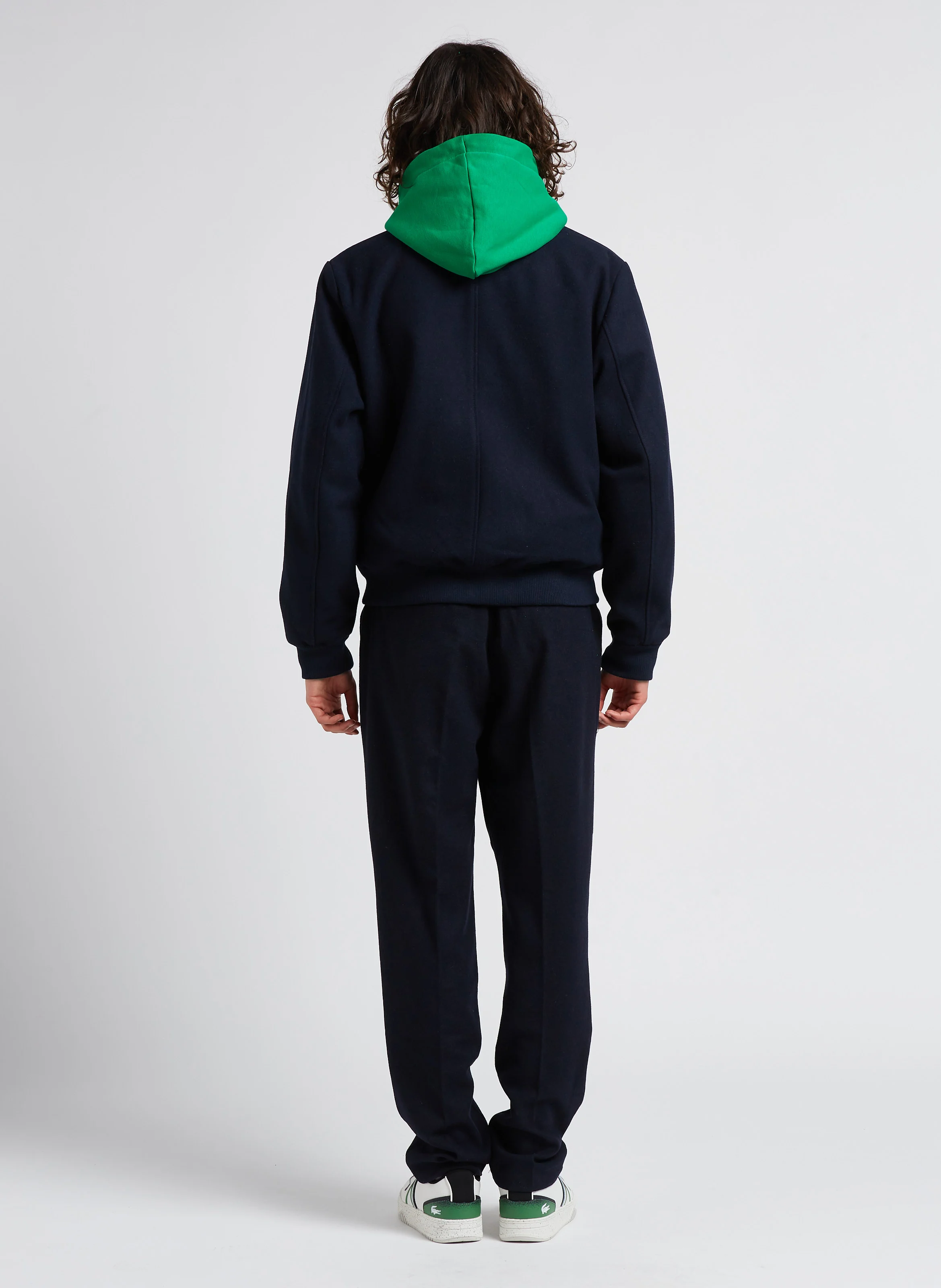Sweat à capuche loose-fit brodé en coton | Vert
