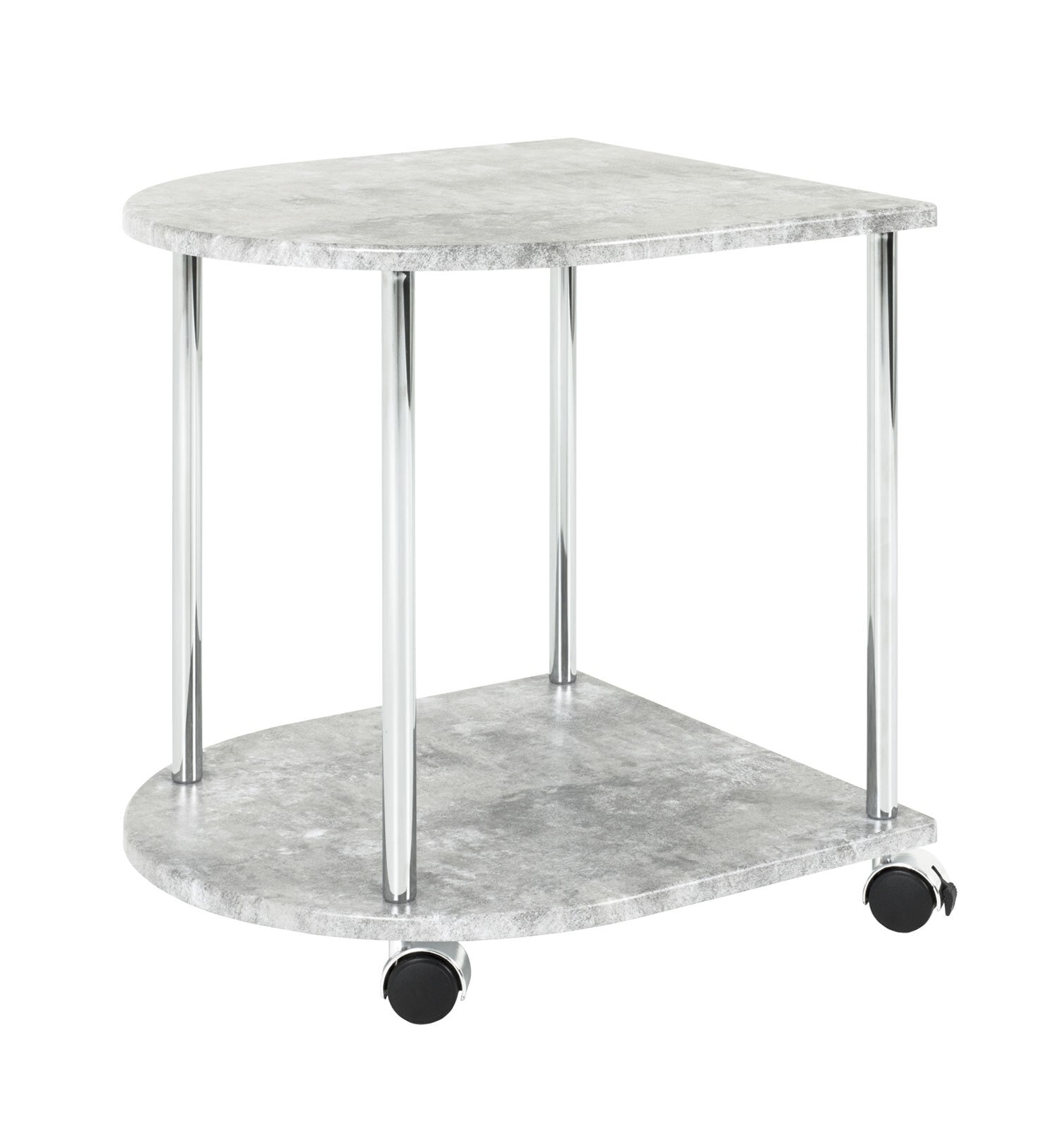 Beistelltisch Marburg I Chromfarbig/Beton-Optik 42x45x40 cm