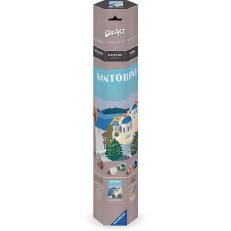 Ravensburger CreArt Malen nach Zahlen - Leinwand Farbenfrohes Santorini