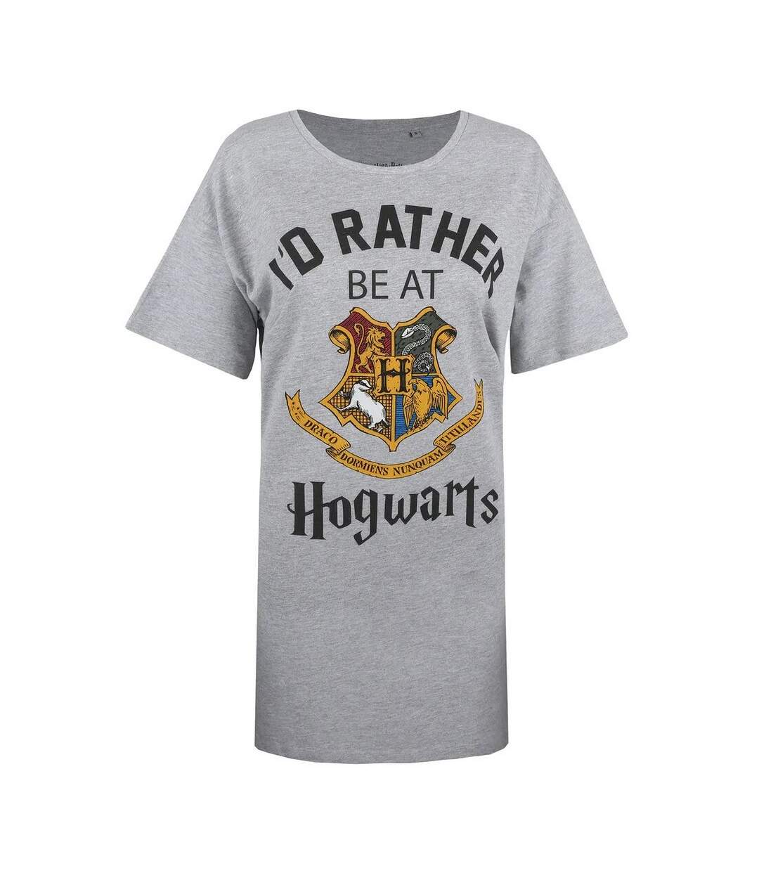 Harry Potter - Chemise de nuit I'D RATHER BE AT HOGWARTS - Femme (Gris chiné) - UTTV930