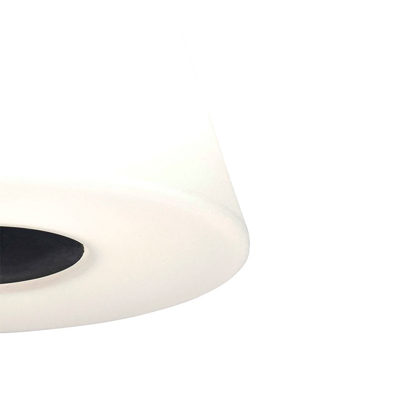 Buiten vloerlamp zwart met witte kap IP65 25 cm - Virginia