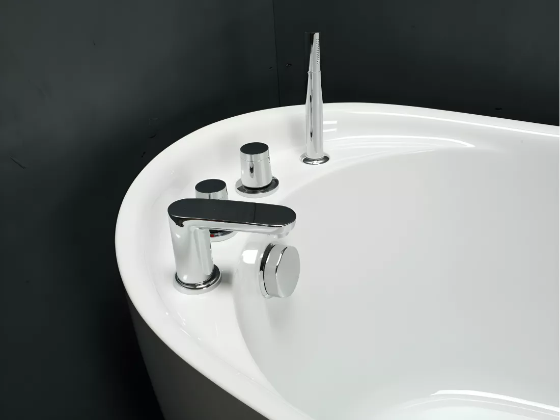Baignoire îlot NATALIA avec robinetterie - 282L - 170*75*73cm - Blanche
