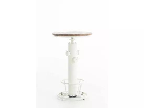 Table haute de bar - rond Ø 54 cm - Métal - Blanc antique - Ruhr