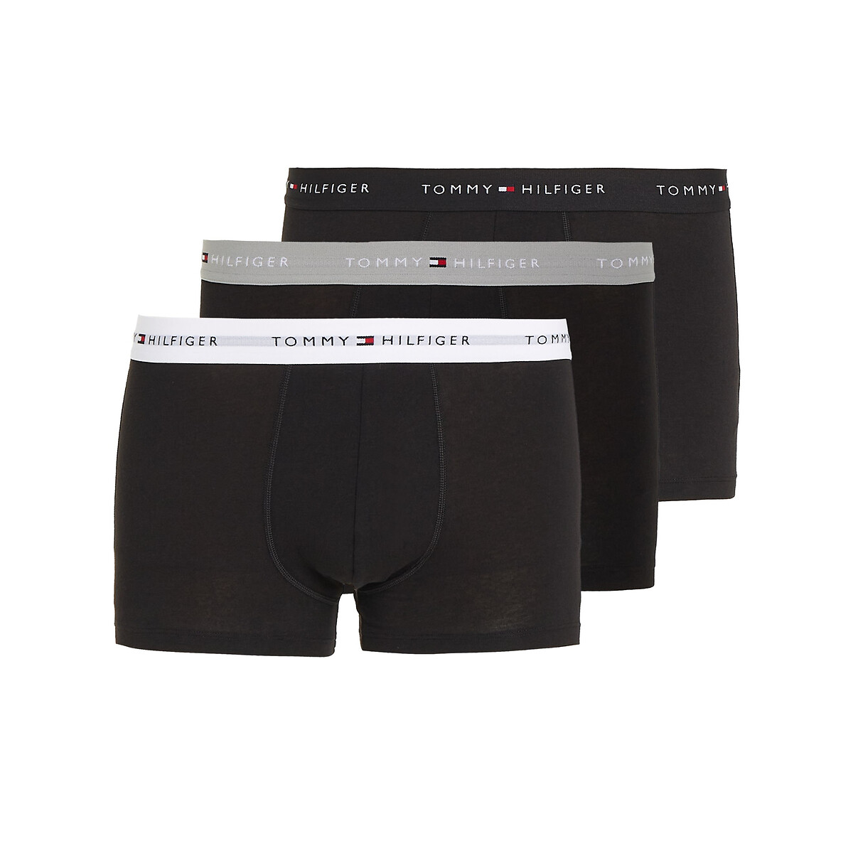 TOMMY HILFIGER<br>Conjunto de 3 cuecas boxer lisas