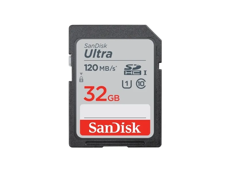 SanDisk Ultra, 32 GB, SDHC, klasse 10, UHS-I, 120 MB/s, klasse 1 (U1)