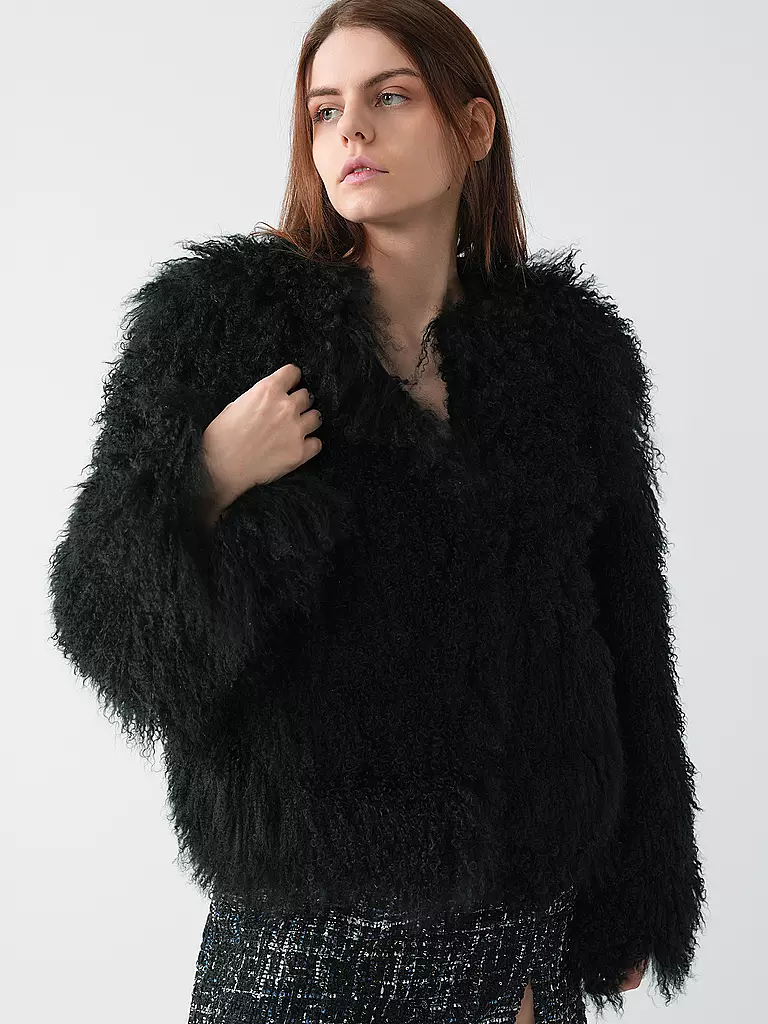 MEOTINE Felljacke schwarz