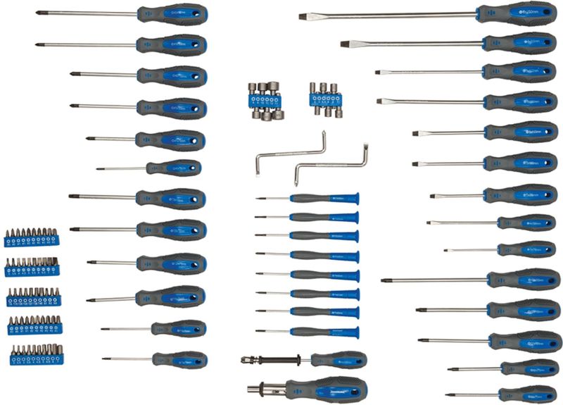 Silverline - Schroevendraaier Set - 100 Delig - Chroom-Vanadium - Soft-Grip