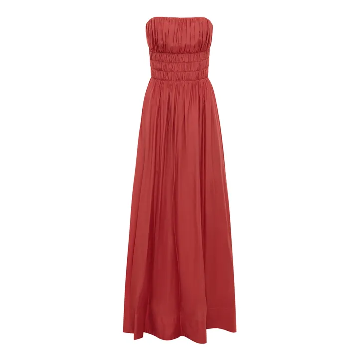 Peony Robe Strapless Maxi | Rouge framboise