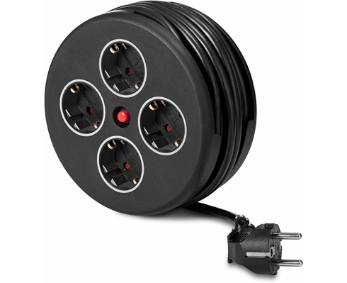 Andersson 4-way Cable Reel Indoor 5m black