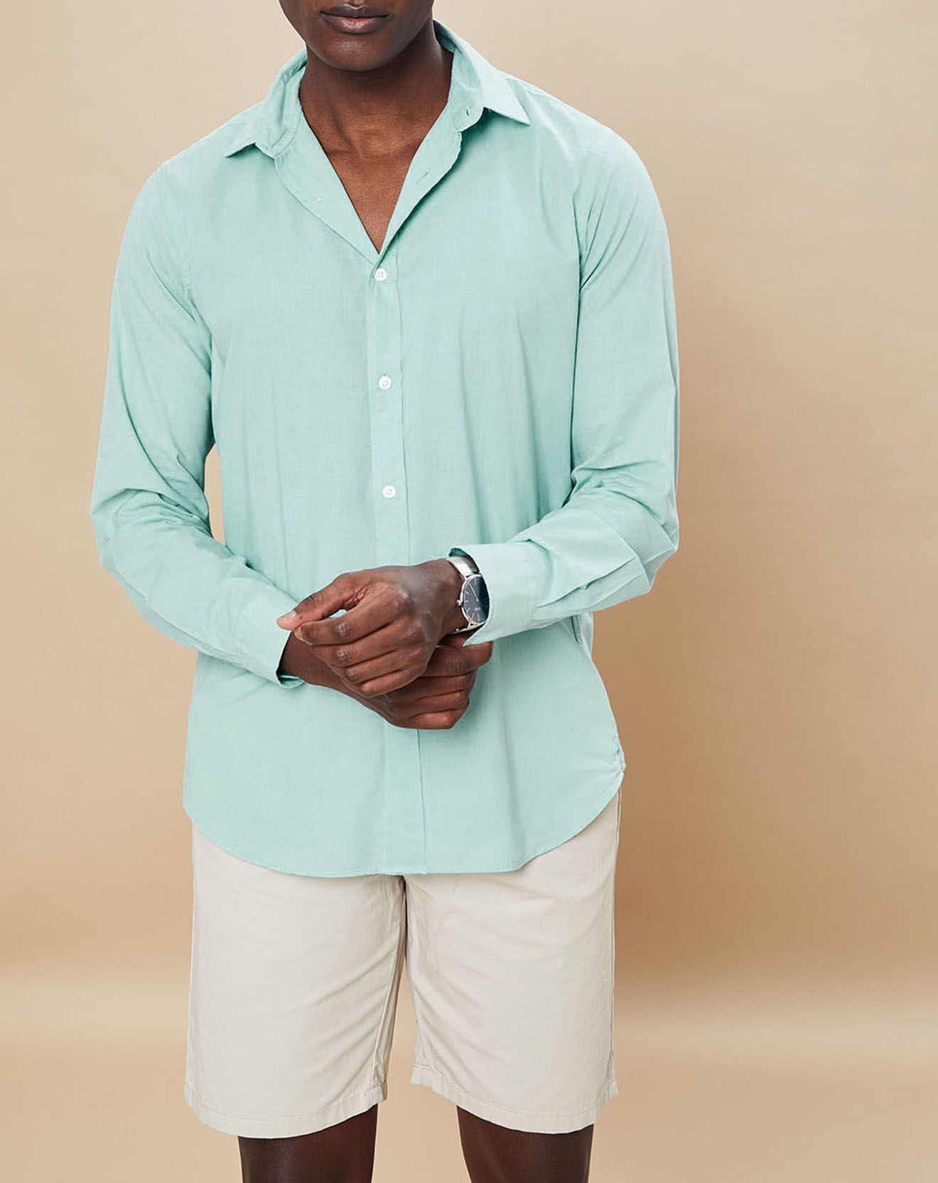 Hartford Chemise Slim Fit Sammy Pat bleu aqua