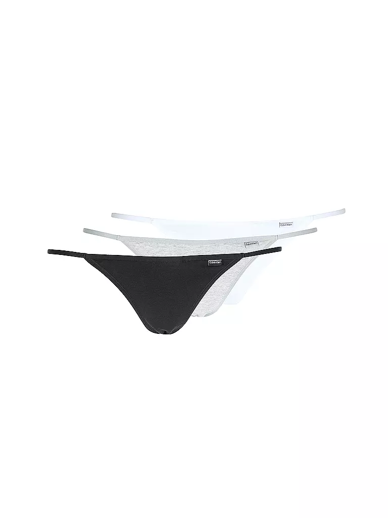 CALVIN KLEIN Damen String 3er Pkg. grau
