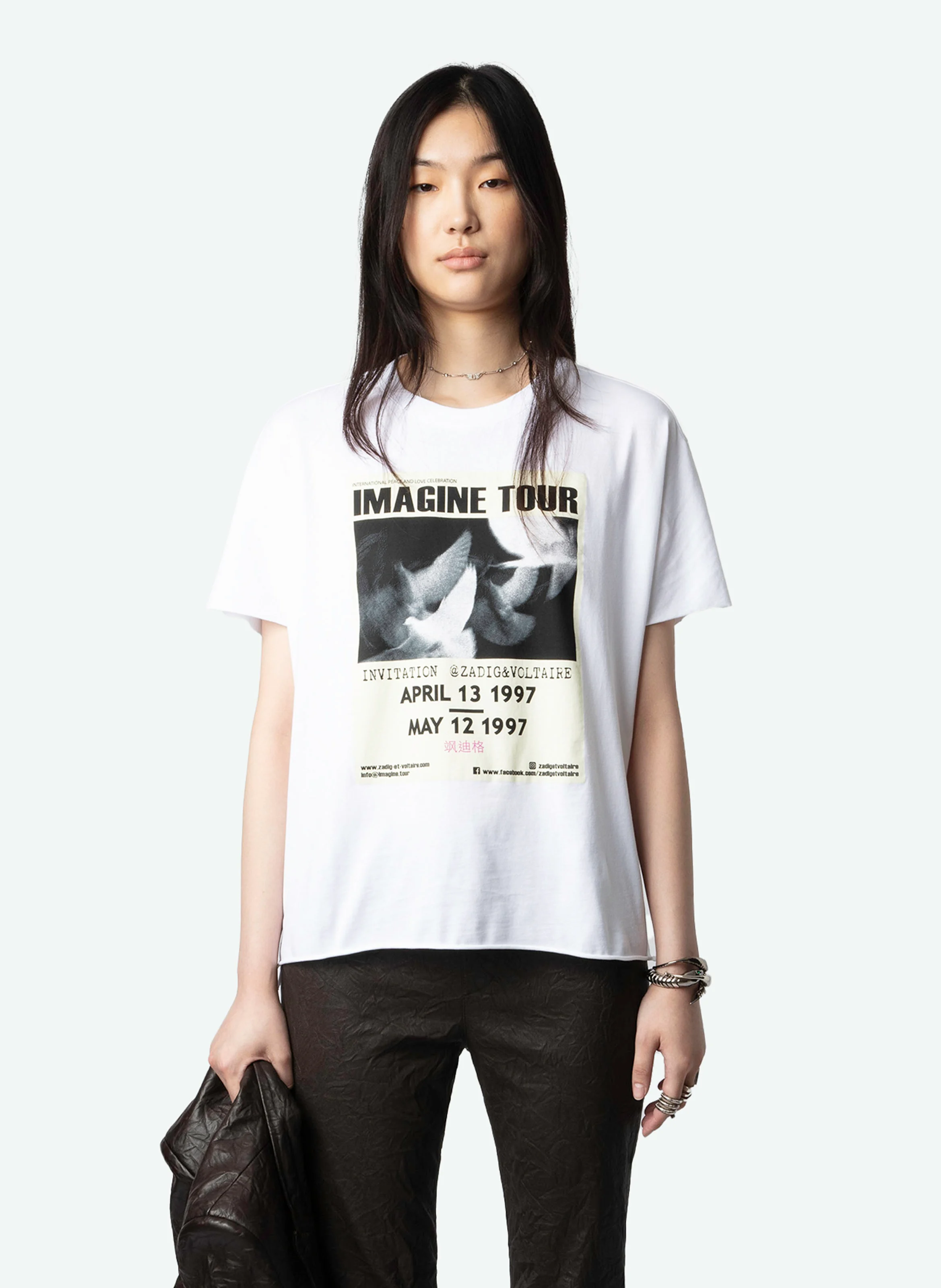 TOMMER - Tee-shirt manches courtes imprimé en coton bio | Blanc