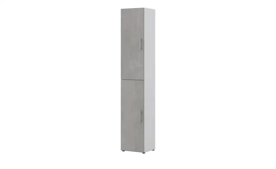 Aktenschrank Kasai 2 Türen Grau, Weiß