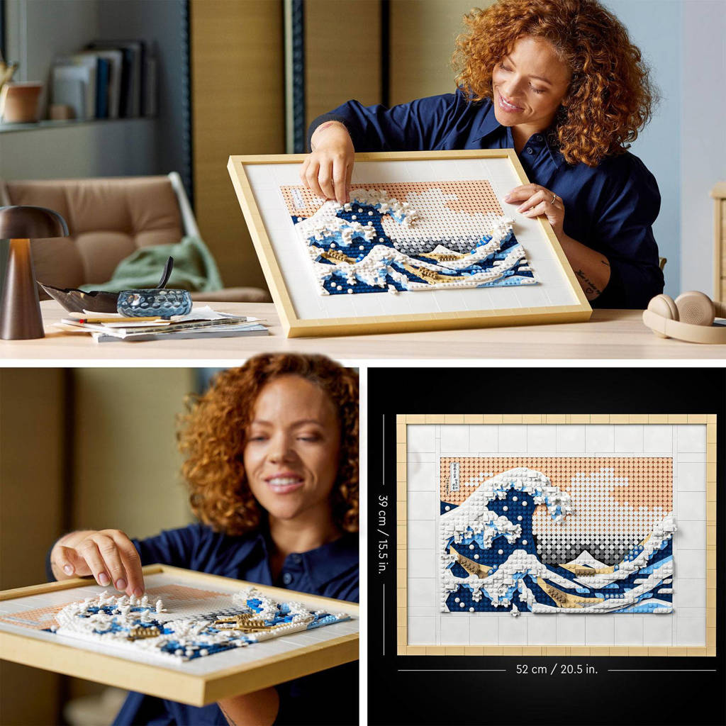 Mooi schilderijHokusai – De grote golf, 3D Wanddecoratie Knutselpakket voor Volwassenen 31208