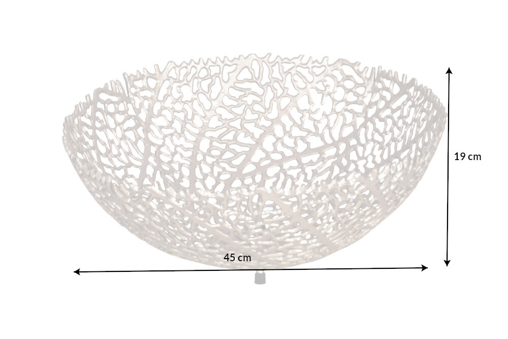 Filigrane Design Schale ABSTRACT LEAF 45cm silber Handarbeit