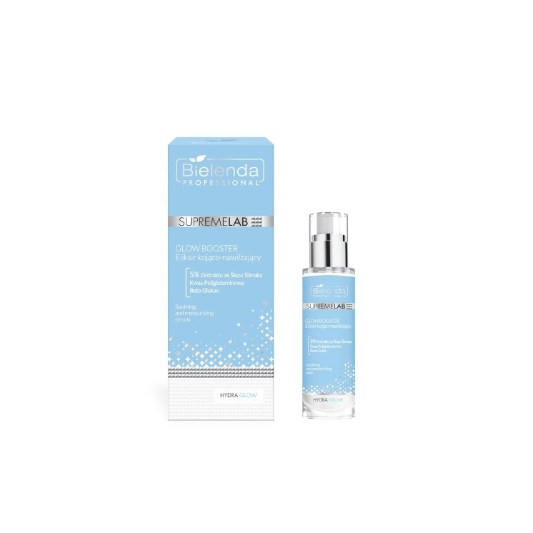 Bielenda SUPREMELAB GLOW BOOSTER beruhigendes und feuchtigkeitsspendendes Elixier mit Schneckenschleimextrakt 30 ml