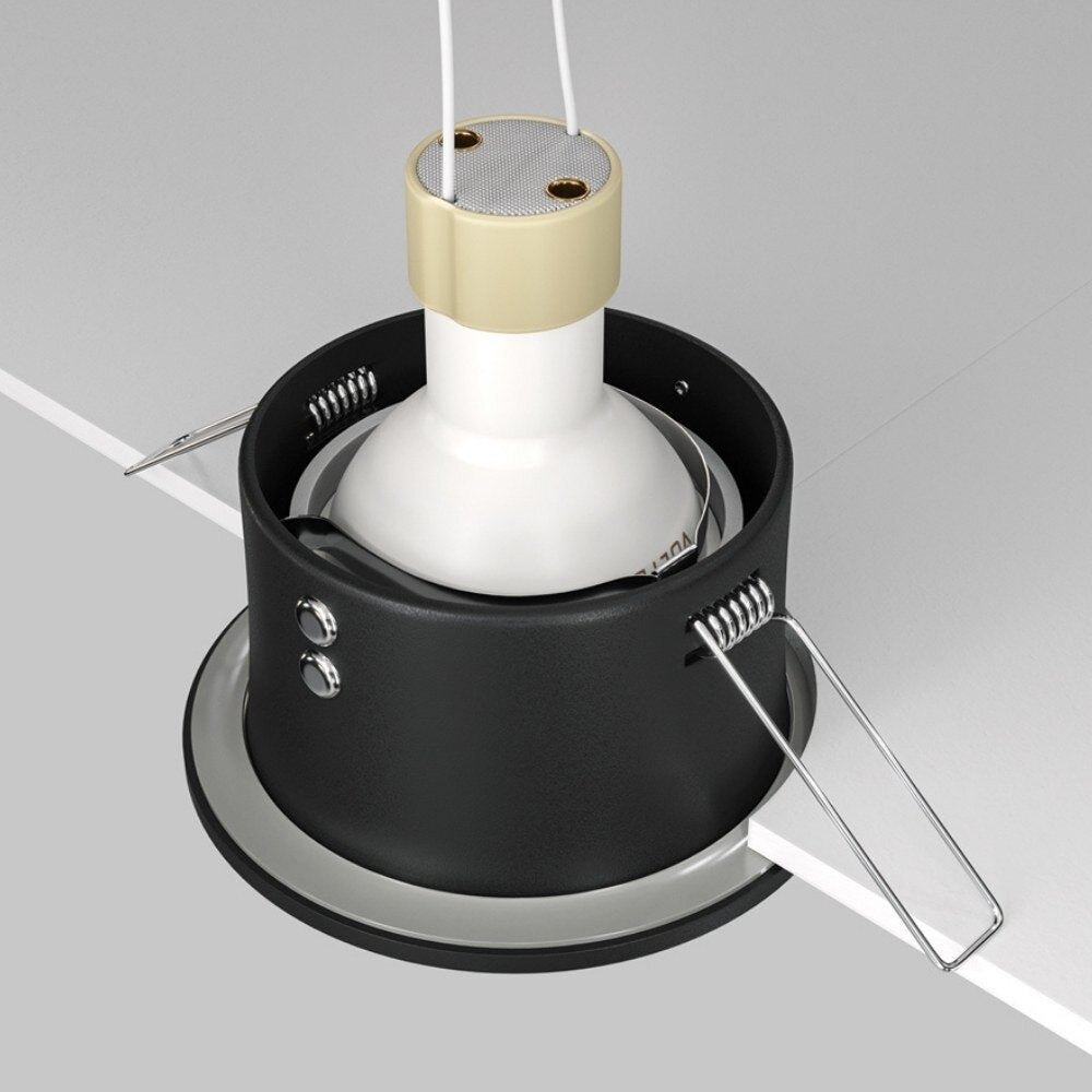 Zoom inbouw plafondspot in zwart GU10 IP65 rond