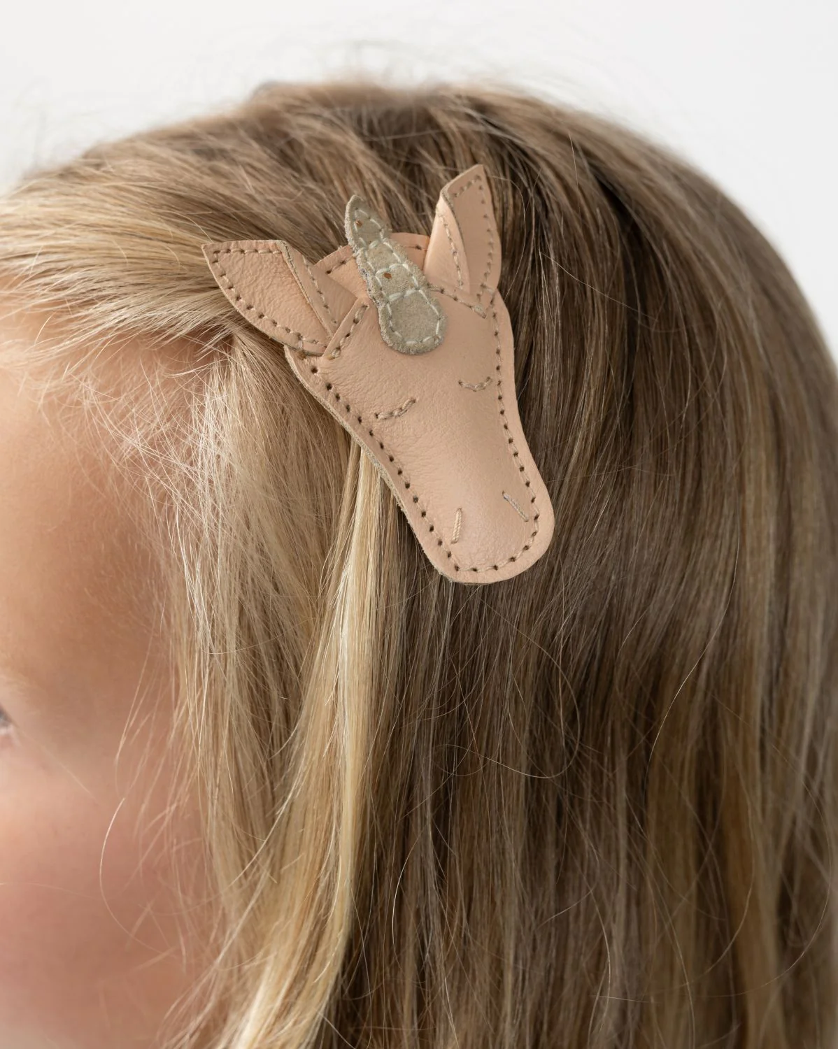 Josy Special Hairclip | Unicorn | Light Rose Leather