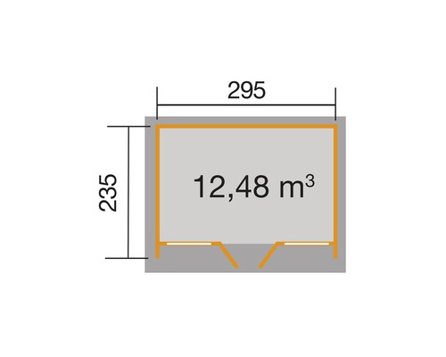Weka Design 263 tuinhuis, maat 2, inclusief vloer, 305 x 250 cm, grijs