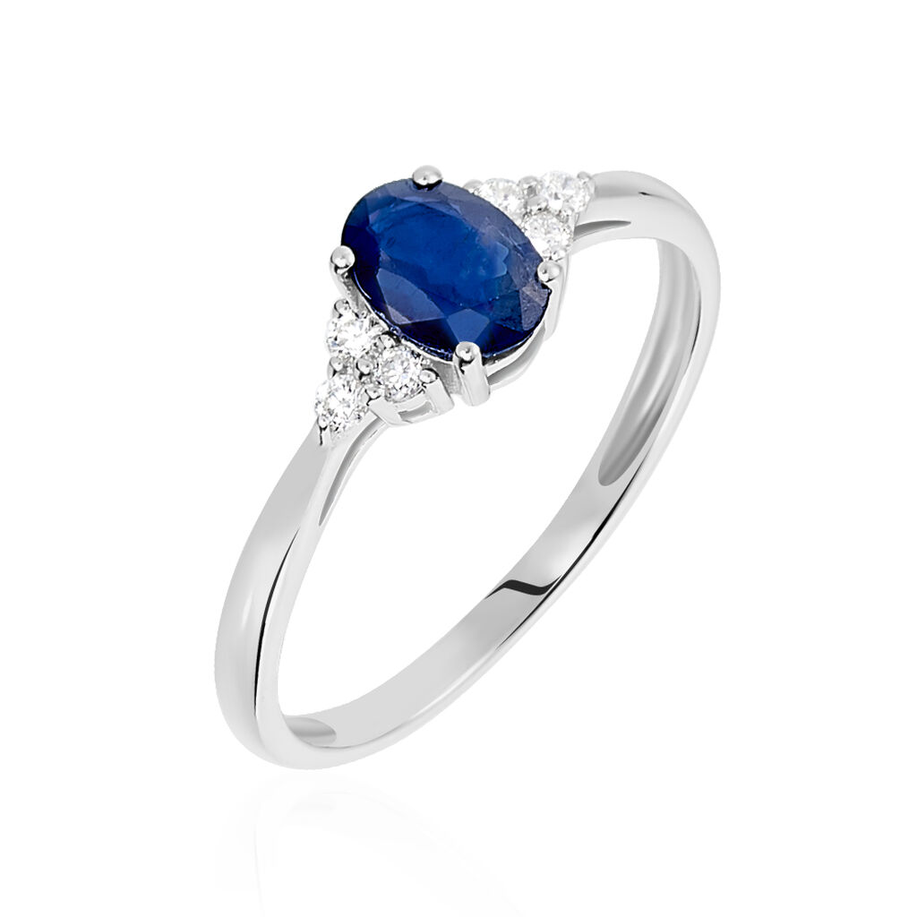 Bague Justienne Or Blanc Saphir Et Diamant