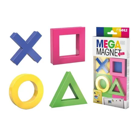 Dahle Mega Magnete Mini Set, Inhalt je 1x Kreuz, Kreis, Dreieck, Quadrat