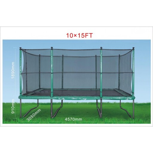 Cama elástica retangular profissional Tomahok 4,50x3,00m - Suporta até 170 kg