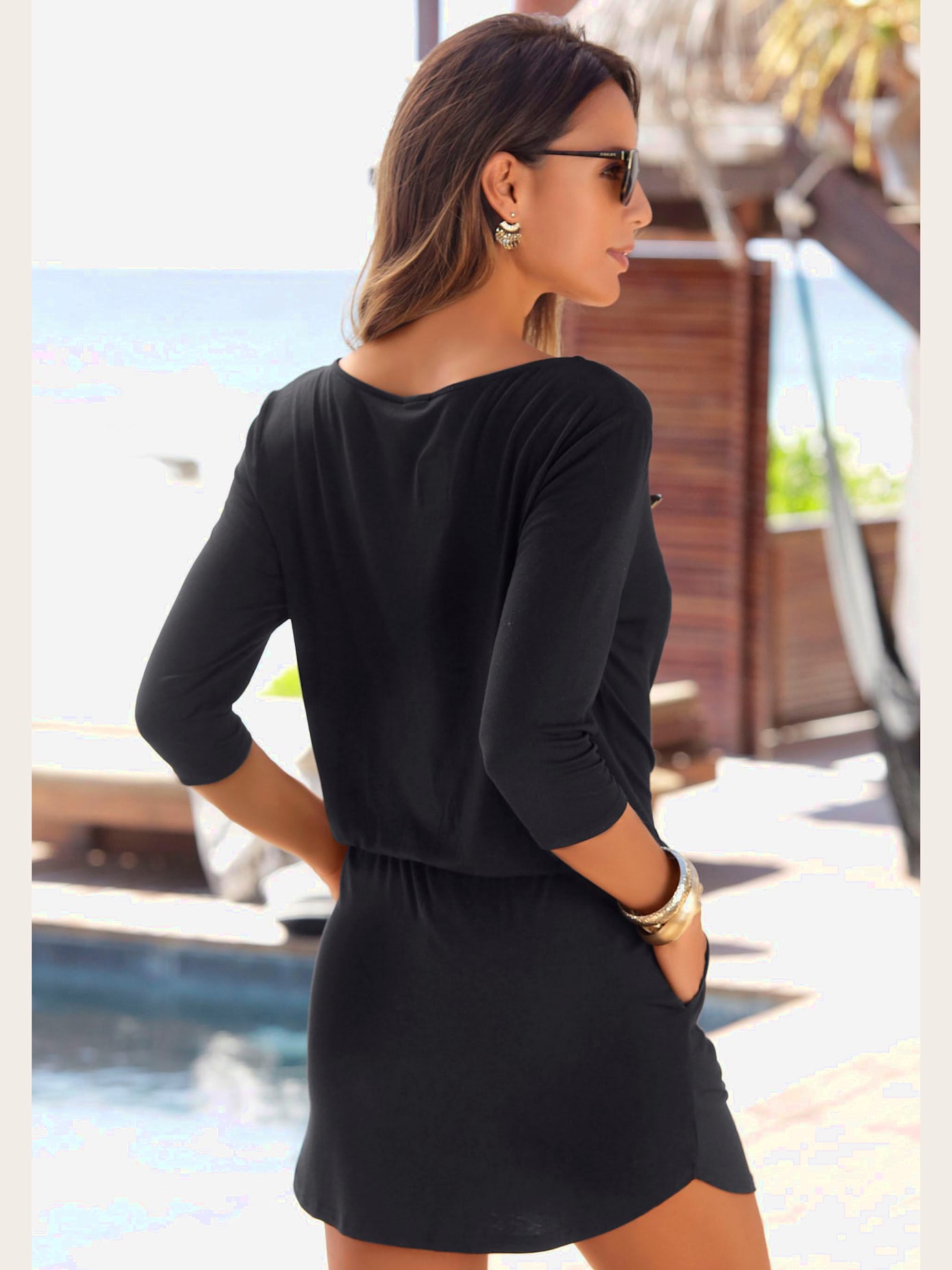 Robe en jersey avec manches 3/4