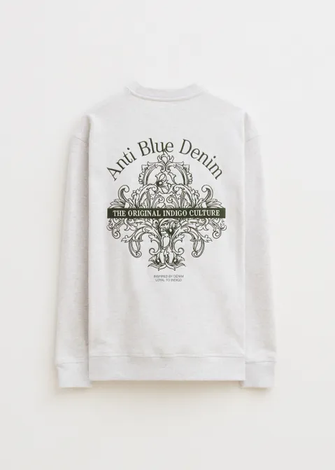 Sweater met print culture grijs (GRS.MEL)