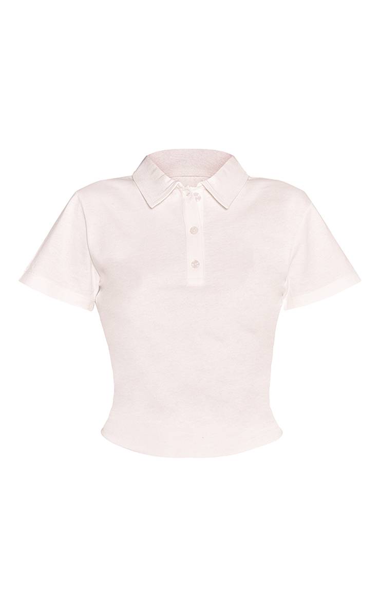 Crème T-shirt Ajusté À Col