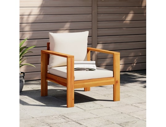 VIDAXL - Fauteuil Chaise de jardin avec coussins bois massif d'acacia