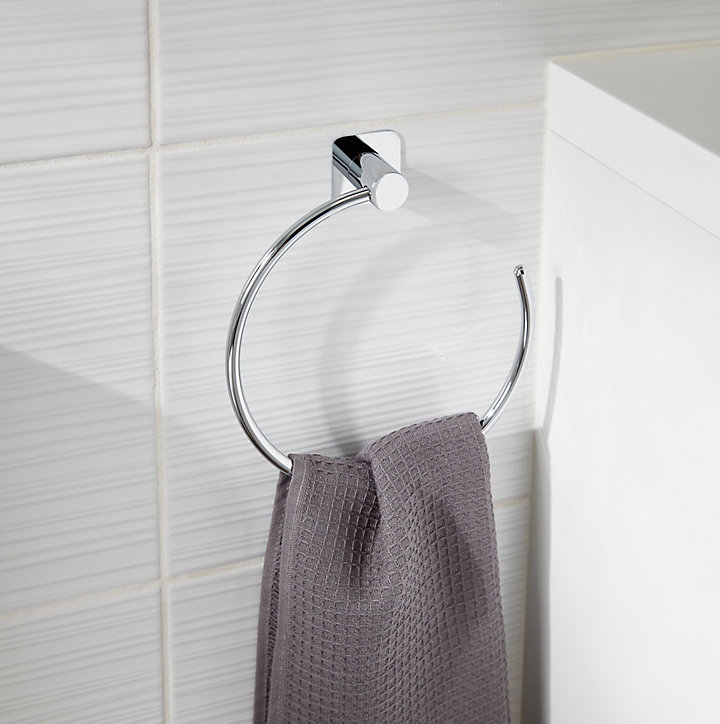 Anneau porte serviettes Koros acier chromé GoodHome Ø17,8 cm