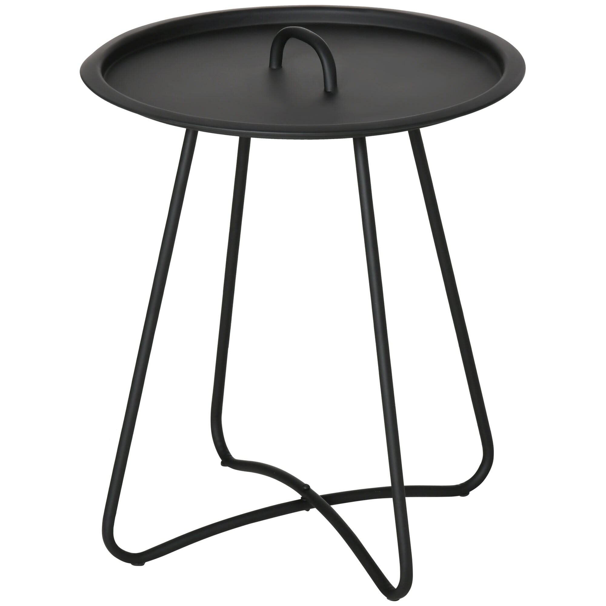 Outsunny Beistelltisch für den Garten schwarz 46 x 46 x 56 cm (BxLxH)
