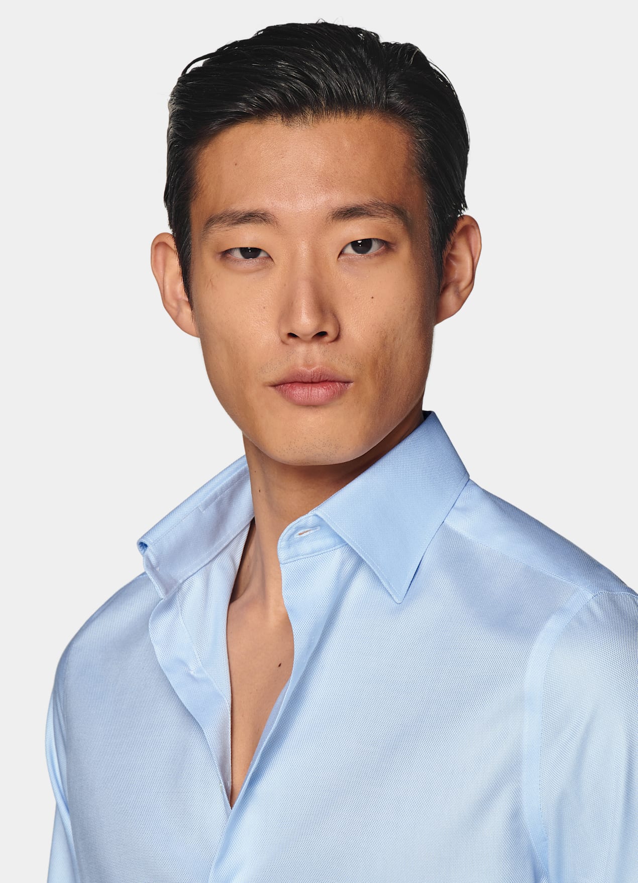 Chemise coupe ajustée en oxford bleue