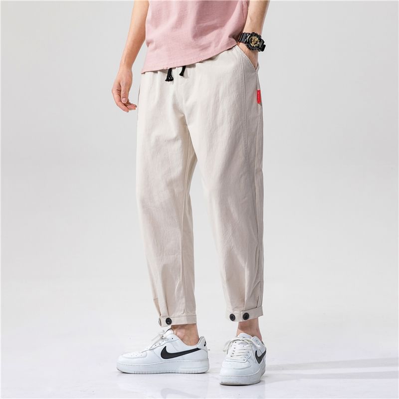 YIKES - Effen cropped harembroek met trekkoordtaille