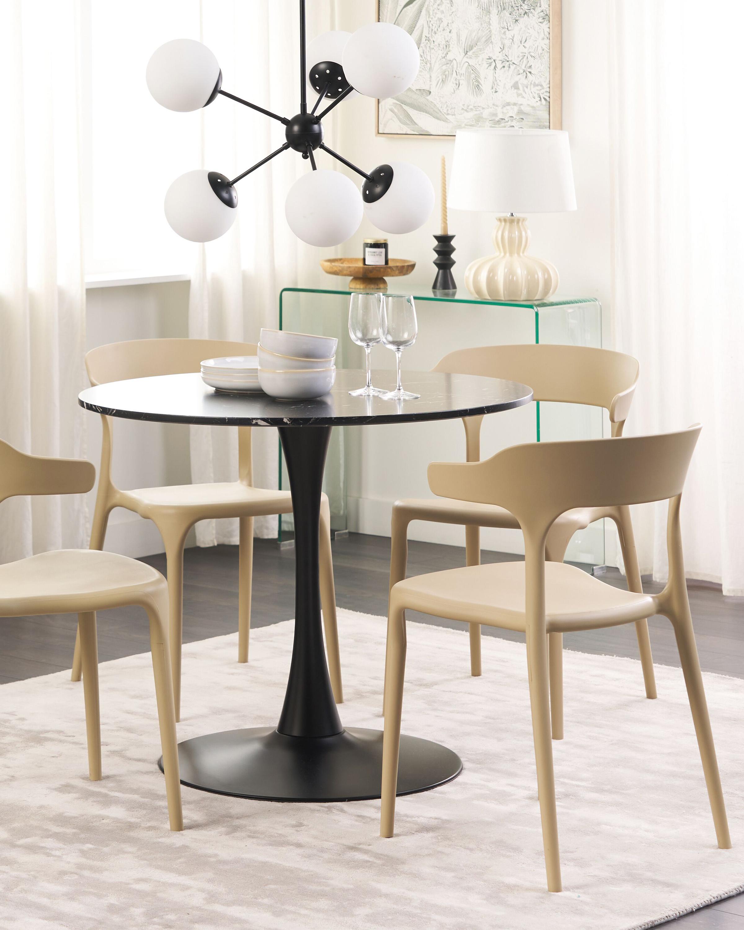 Set van 4 tuinstoelen GUBBIO Zandbeige