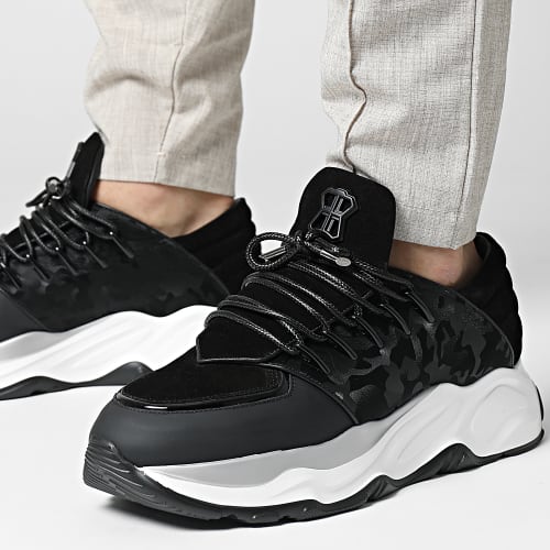 Baskets Phoenix Runner Cut-Matt Nappa Black Reflective Camo